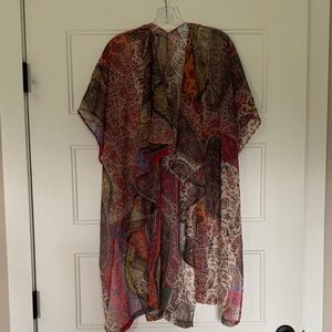 Chico's Paisley Print Multicolor Sheer Ruana